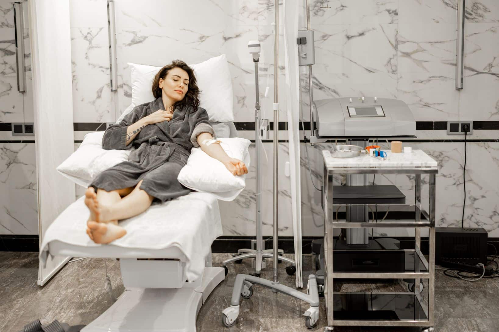 woman during blood wash procedure at medical centr 2025 03 13 12 22 44 utc 1